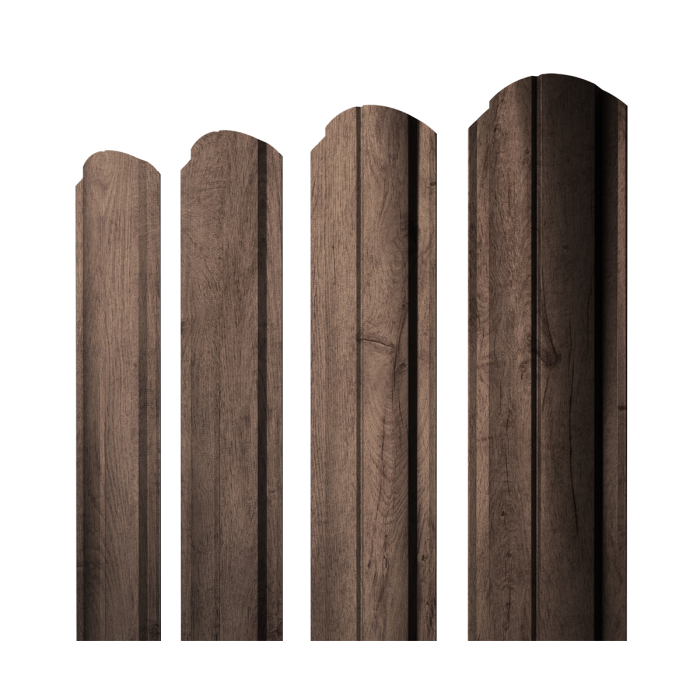 Штакетник Полукруглый Slim фигурный 0,45 Print Premium Almond Wood Fresh