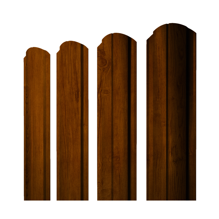 Штакетник Полукруглый Slim фигурный 0,45 Print Premium Golden Wood Intense FTC