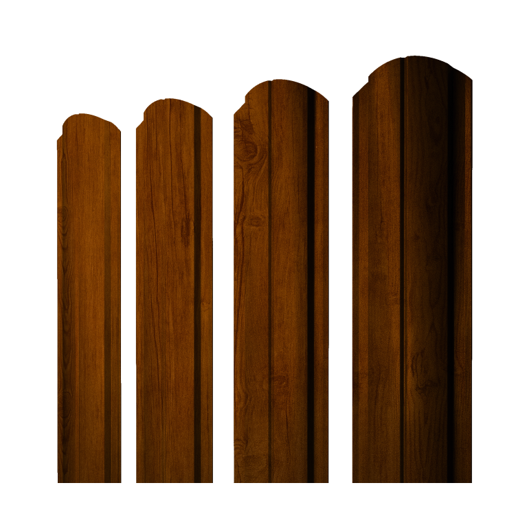Штакетник Полукруглый Slim фигурный 0,45 Print Premium Golden Wood Intense FTC