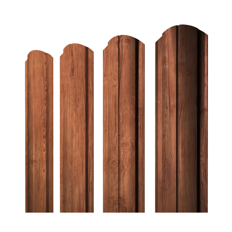 Штакетник Полукруглый Slim фигурный 0,45 Print Premium Rowan Wood Intense FTC