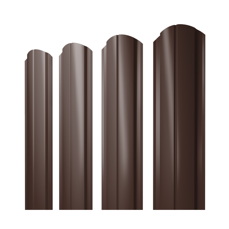 Штакетник Полукруглый Slim фигурный 0,5 PurLite Matt RAL 8017 шоколад