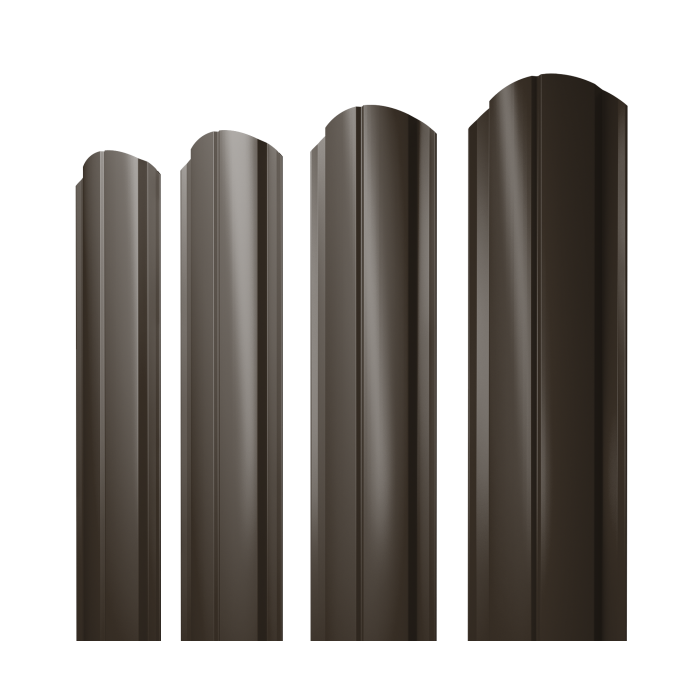 Штакетник Полукруглый Slim фигурный 0,5 PurPro RR 32 темно-коричневый