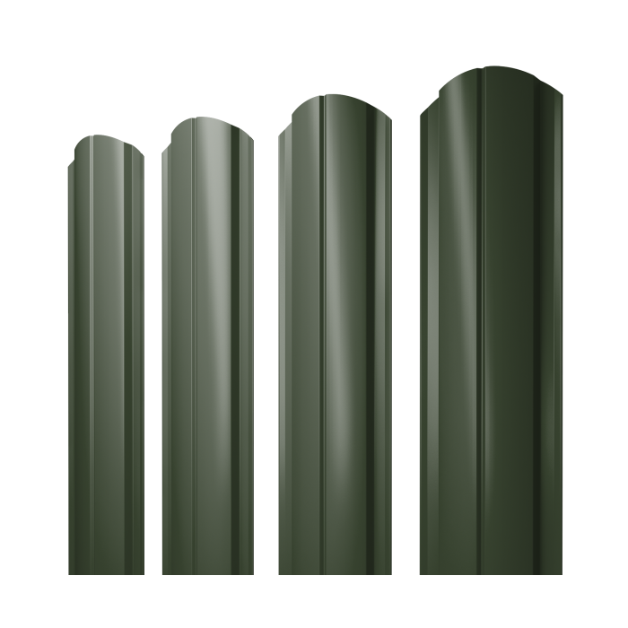 Штакетник Полукруглый Slim фигурный 0,5 Satin Matt TX RAL 6020 хромовая зелень