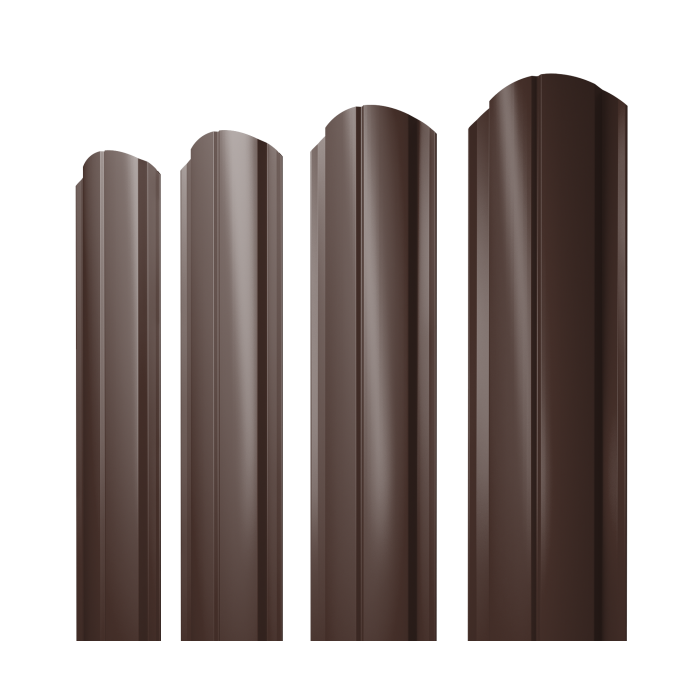 Штакетник Полукруглый Slim фигурный 0,5 Satin Matt TX RAL 8017 шоколад