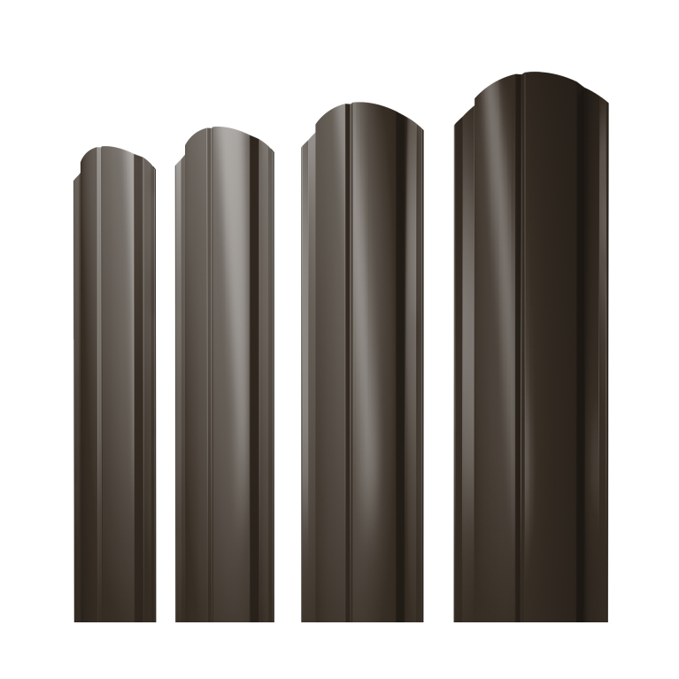 Штакетник Полукруглый Slim фигурный 0,5 Satin Matt TX RR 32 темно-коричневый