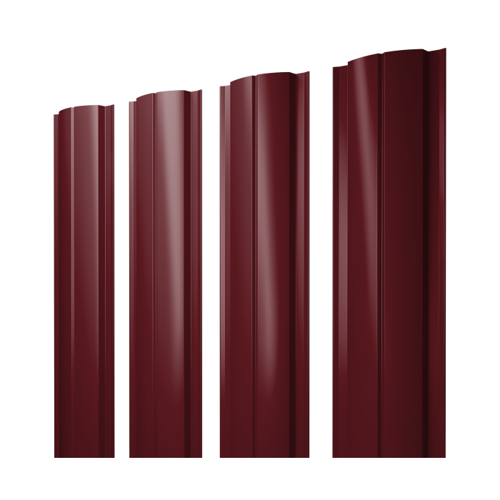 Штакетник Полукруглый Slim с прямым резом 0,4 PE RAL 3005 красное вино