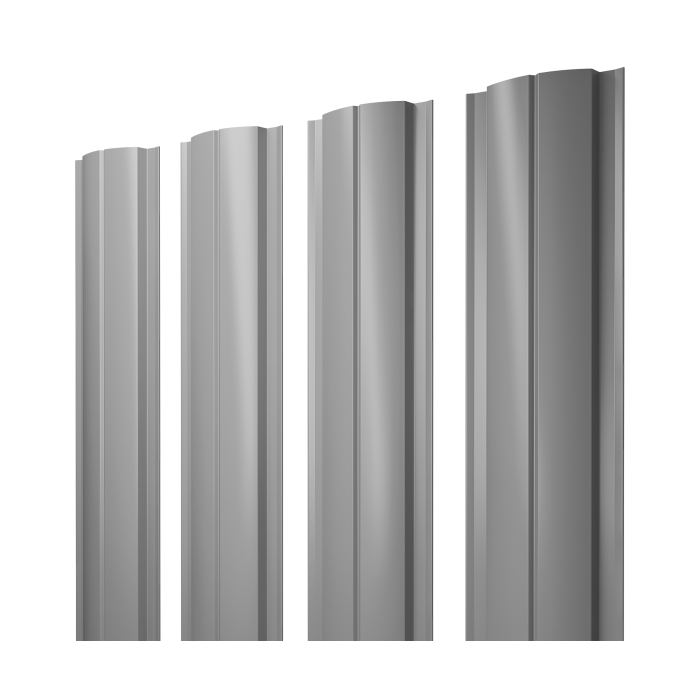 Штакетник Полукруглый Slim с прямым резом 0,4 PE RAL 7004 сигнальный серый