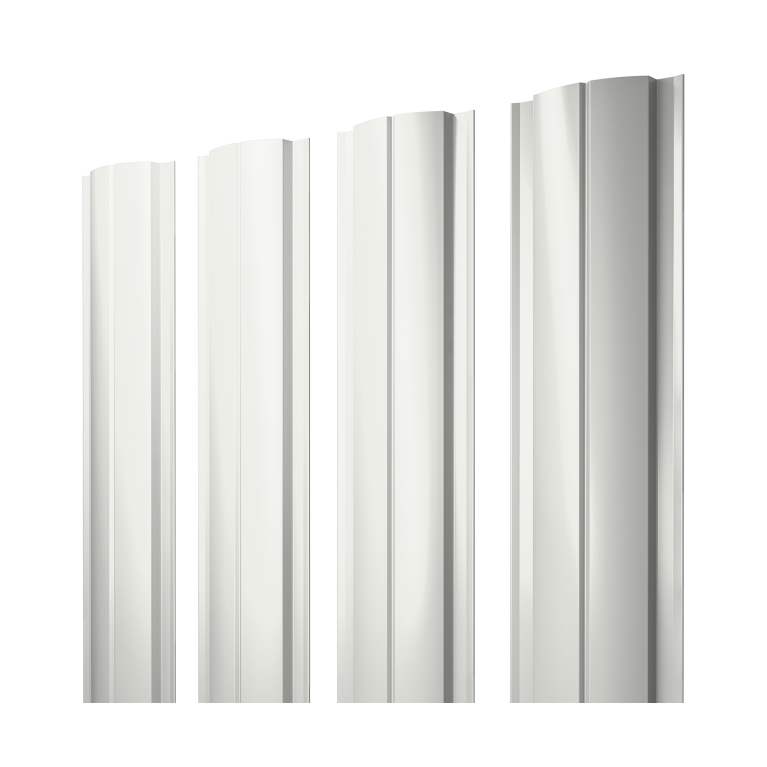 Штакетник Полукруглый Slim с прямым резом 0,4 PE RAL 9003 сигнальный белый