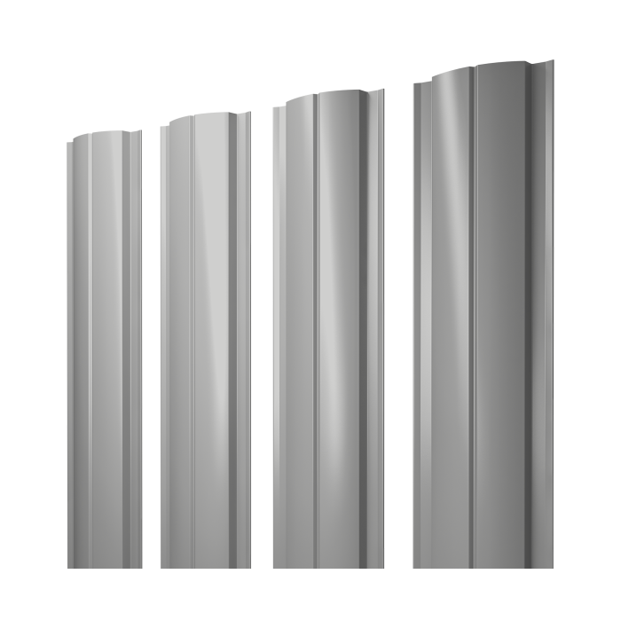 Штакетник Полукруглый Slim с прямым резом 0,45 Drap TX RAL 7047 телегрей 4