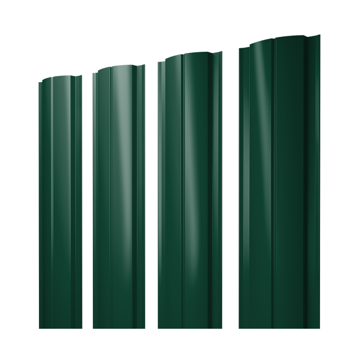 Штакетник Полукруглый Slim с прямым резом 0,45 PE-Double RAL 6005 зеленый мох