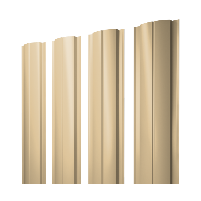 Штакетник Полукруглый Slim с прямым резом 0,45 PE RAL 1014 слоновая кость