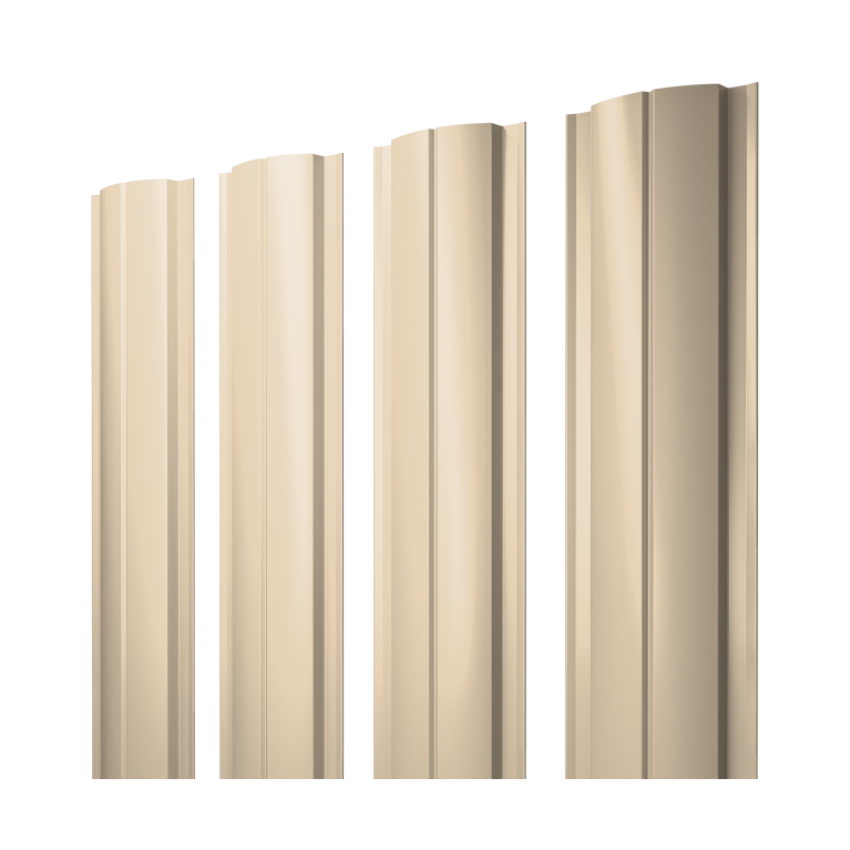 Штакетник Полукруглый Slim с прямым резом 0,45 PE RAL 1015 светлая слоновая кость