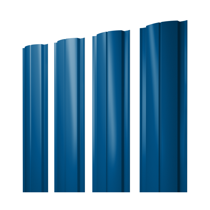 Штакетник Полукруглый Slim с прямым резом 0,45 PE RAL 5005 сигнальный синий