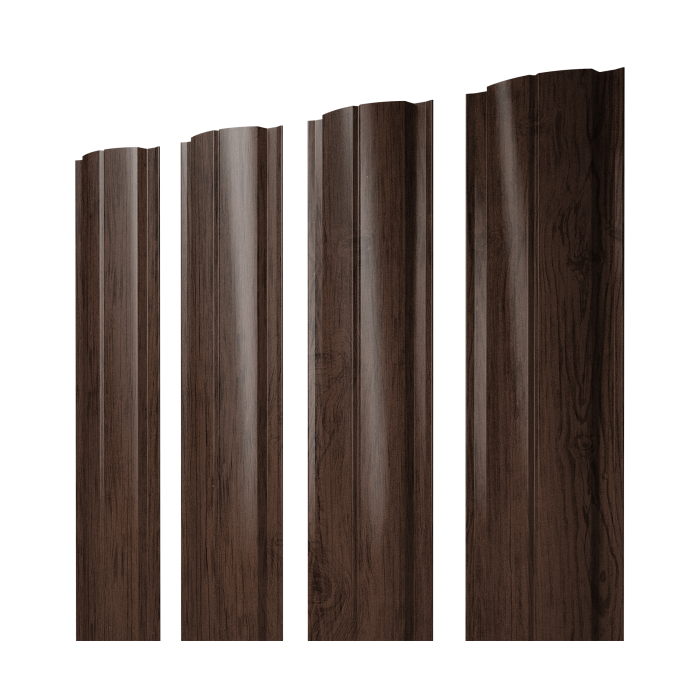 Штакетник Полукруглый Slim с прямым резом 0,45 Print-Double Premium Antique Wood