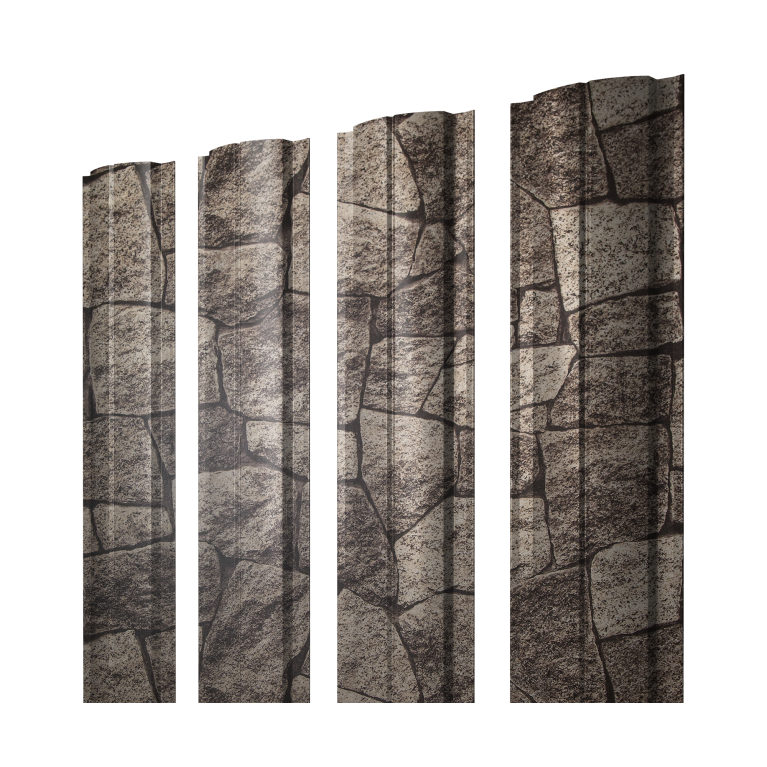 Штакетник Полукруглый Slim с прямым резом 0,45 Print Elite King Stone TwinColor