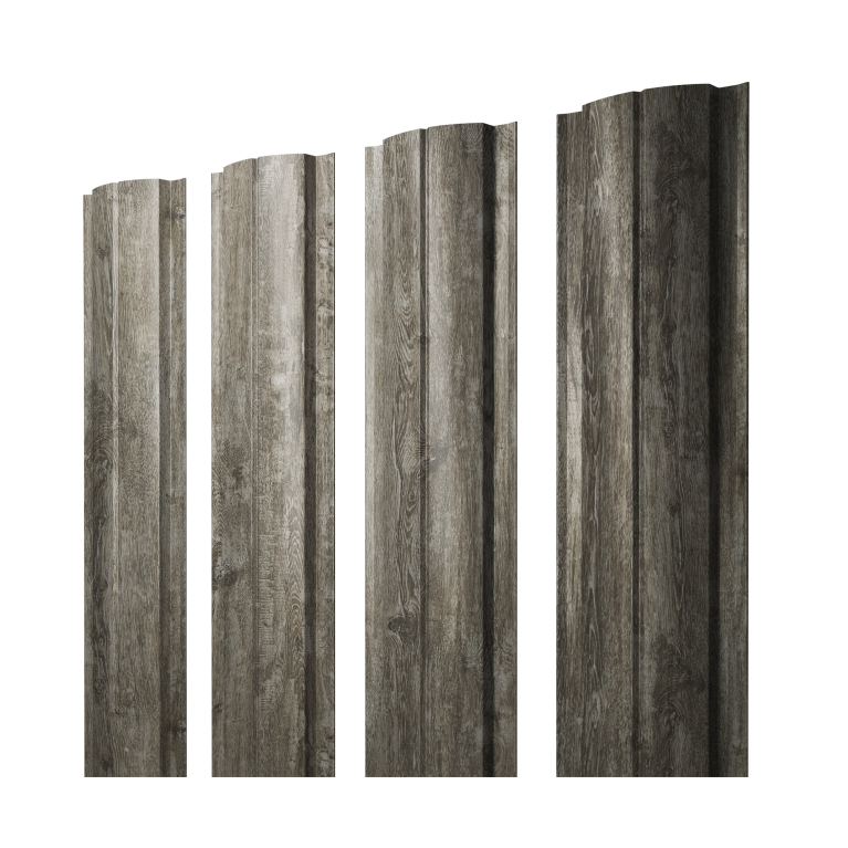 Штакетник Полукруглый Slim с прямым резом 0,45 Print Elite Nordic Wood TwinColor