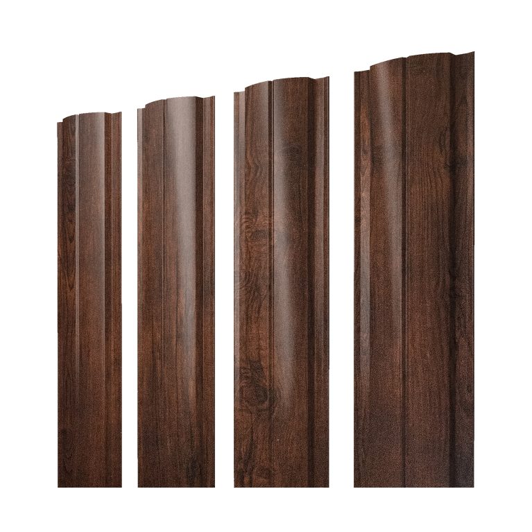 Штакетник Полукруглый Slim с прямым резом 0,45 Print Premium Cherry Wood Dark FTC