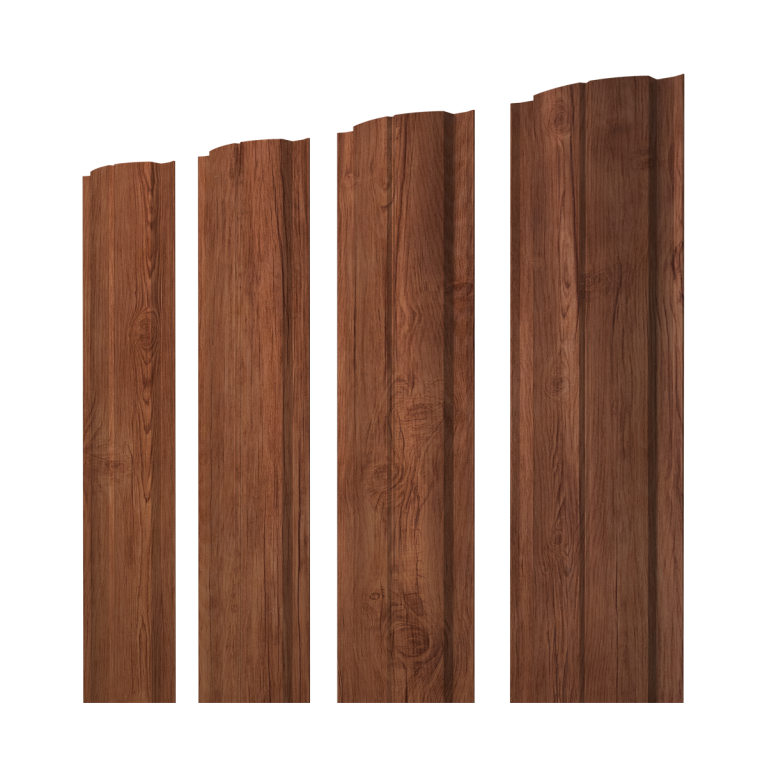 Штакетник Полукруглый Slim с прямым резом 0,45 Print Premium Rowan Wood Intense FTC