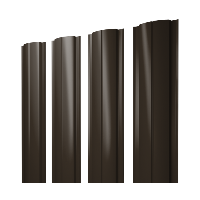 Штакетник Полукруглый Slim с прямым резом 0,5 Atlas X RR 32 темно-коричневый
