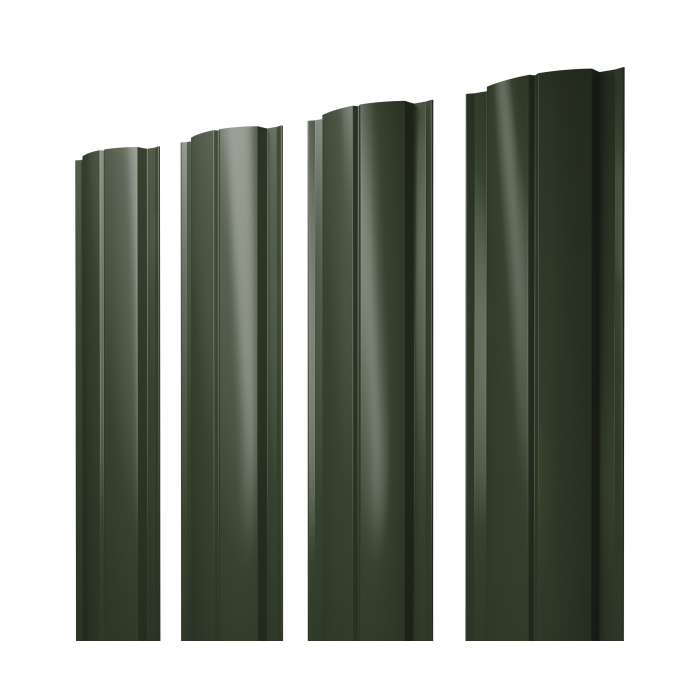 Штакетник Полукруглый Slim с прямым резом 0,5 Satin Matt TX RAL 6020 хромовая зелень