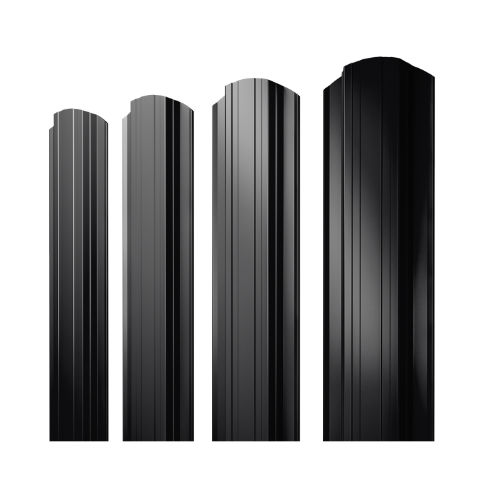 Штакетник Прямоугольный фигурный 0,45 Drap-double TX RAL 9005 черный