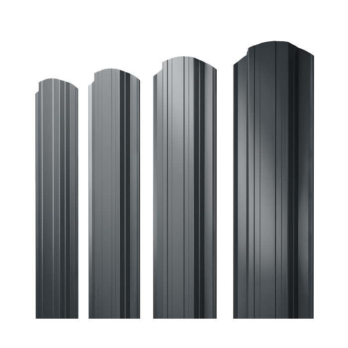 Штакетник Прямоугольный фигурный 0,45 Drap TX RAL 7016 антрацитово-серый