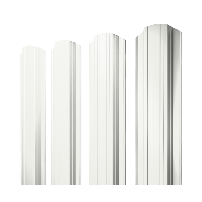 Штакетник Прямоугольный фигурный 0,45 PE-Double RAL 9003 сигнальный белый