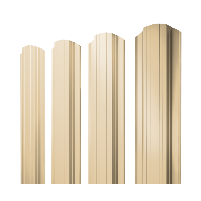 Штакетник Прямоугольный фигурный 0,45 PE RAL 1014 слоновая кость