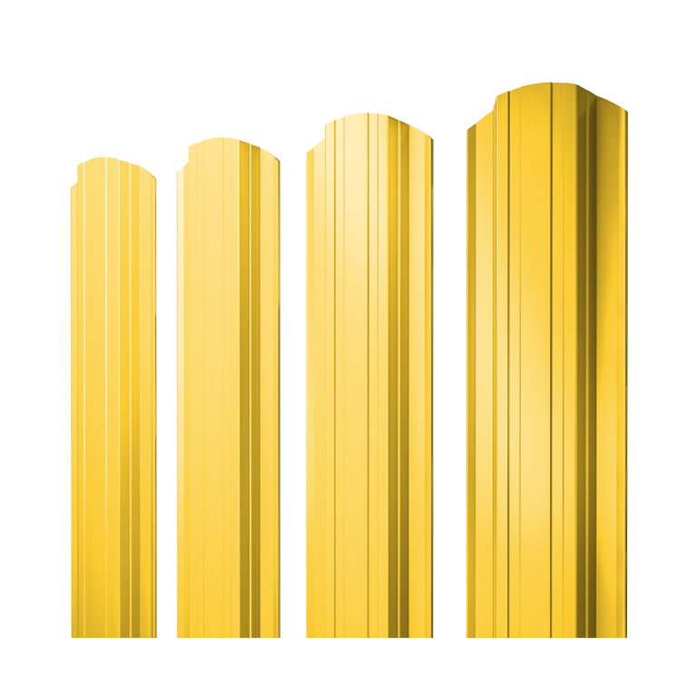 Штакетник Прямоугольный фигурный 0,45 PE RAL 1018 цинково-желтый