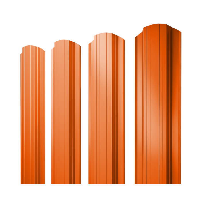 Штакетник Прямоугольный фигурный 0,45 PE RAL 2004 оранжевый