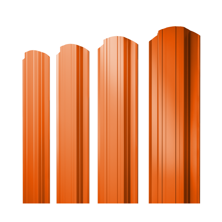 Штакетник Прямоугольный фигурный 0,45 PE RAL 2004 оранжевый