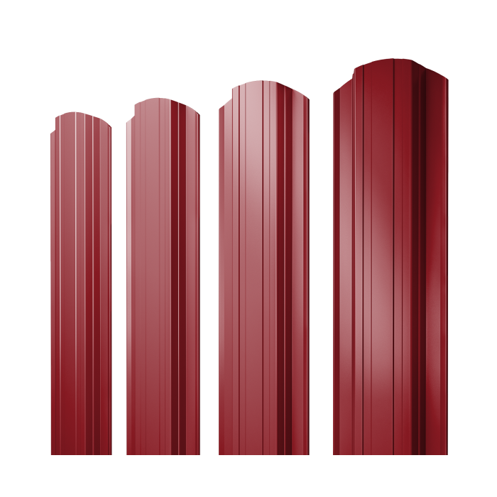 Штакетник Прямоугольный фигурный 0,45 PE RAL 3003 рубиново-красный