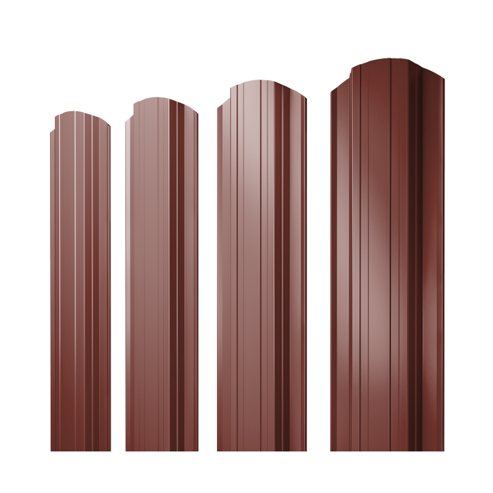 Штакетник Прямоугольный фигурный 0,45 PE RAL 3009 оксидно-красный