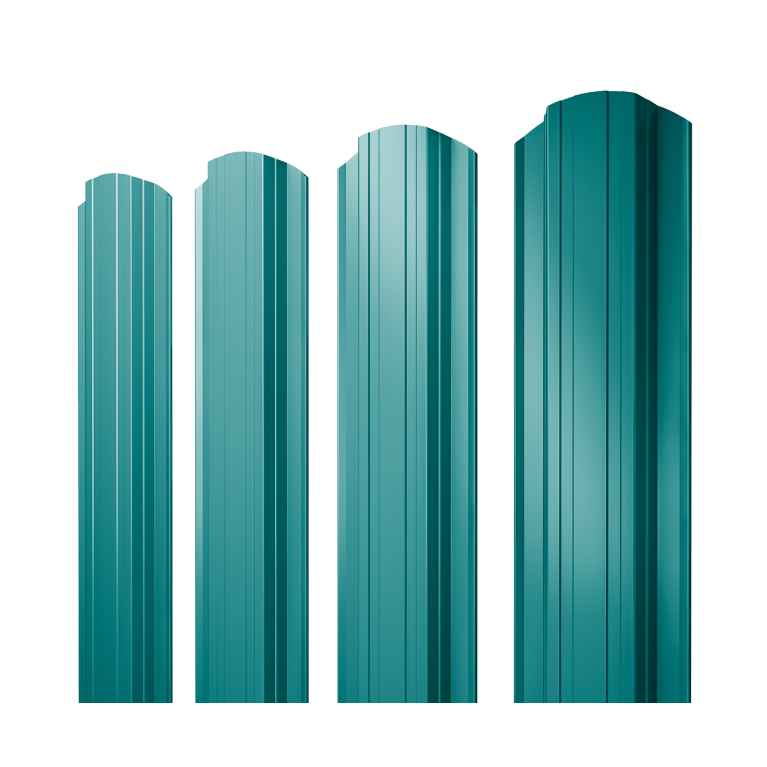 Штакетник Прямоугольный фигурный 0,45 PE RAL 5021 водная синь