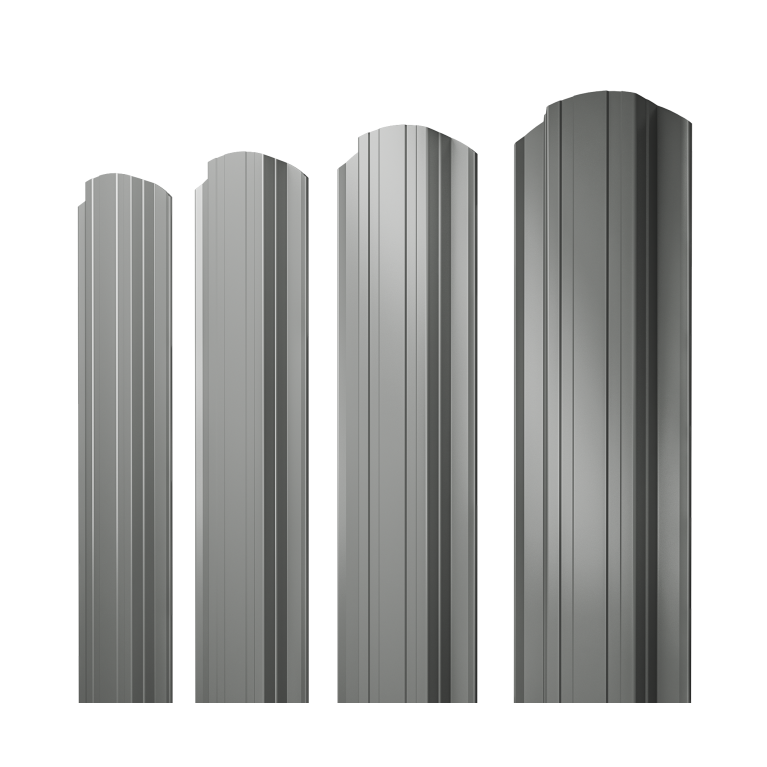 Штакетник Прямоугольный фигурный 0,45 PE RAL 7005 мышино-серый