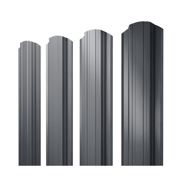 Штакетник Прямоугольный фигурный 0,45 PE RAL 7024 мокрый асфальт