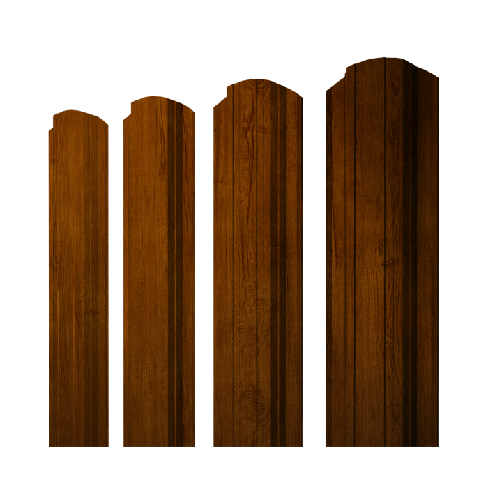 Штакетник Прямоугольный фигурный 0,45 Print-Double Premium Golden Wood Intense F