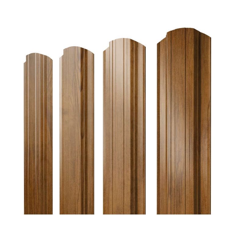 Штакетник Прямоугольный фигурный 0,45 Print Elite Golden Wood TwinColor