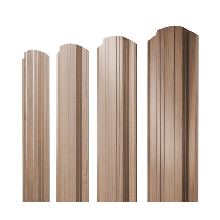 Штакетник Прямоугольный фигурный 0,45 Print Elite Honey Wood TwinColor