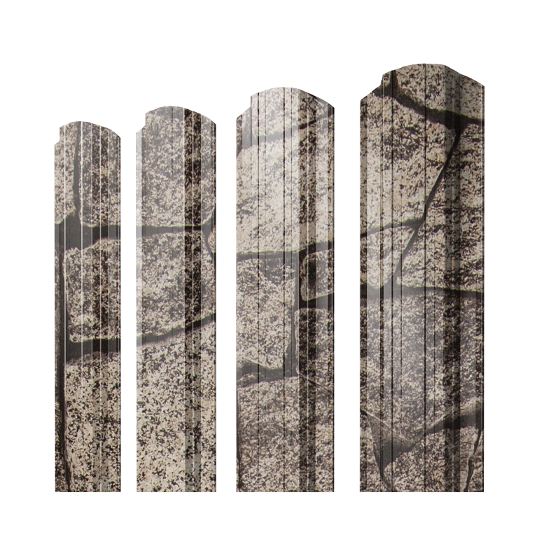 Штакетник Прямоугольный фигурный 0,45 Print Elite King Stone TwinColor