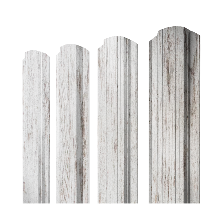 Штакетник Прямоугольный фигурный 0,45 Print Elite Snow Wood TwinColor