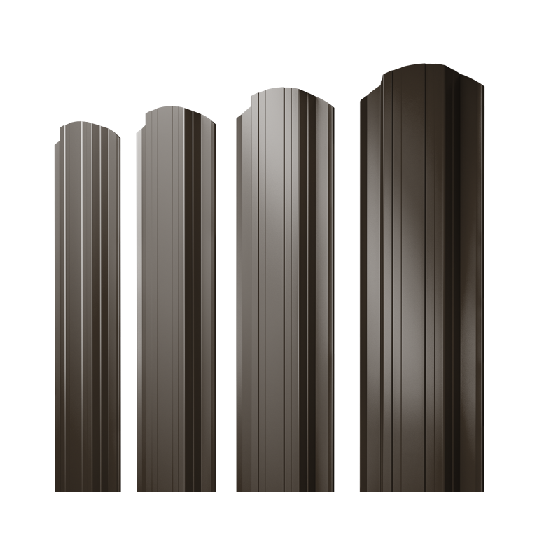 Штакетник Прямоугольный фигурный 0,5 Rooftop Бархат RR 32 темно-коричневый