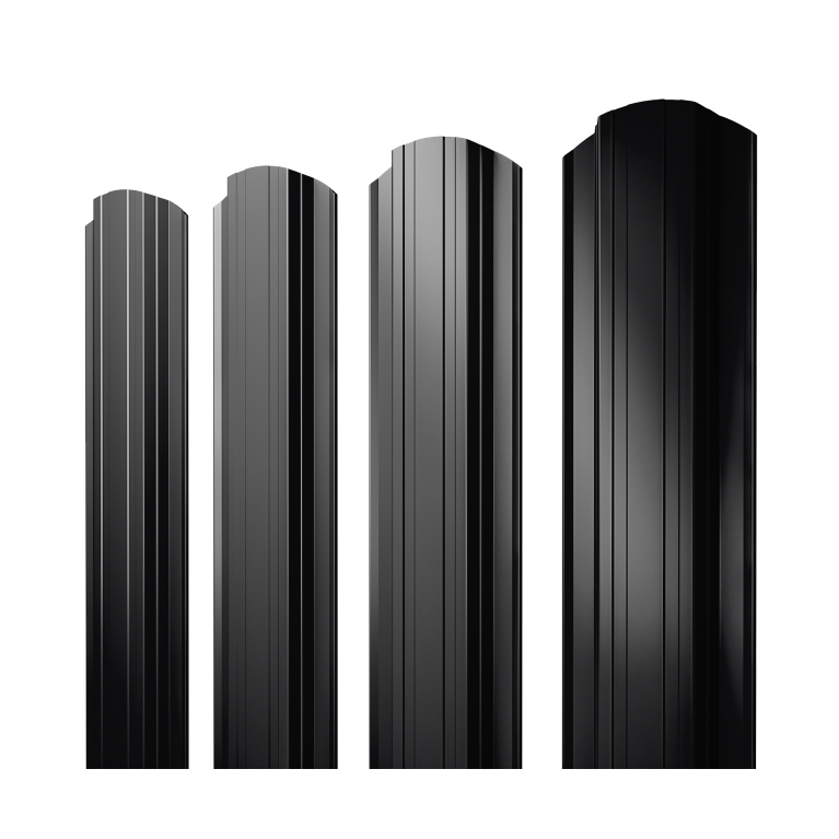 Штакетник Прямоугольный фигурный 0,5 Satin RAL 9005 черный