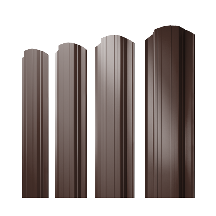 Штакетник Прямоугольный фигурный 0,5 Velur X RAL 8017 шоколад