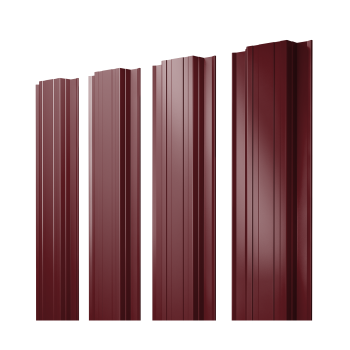 Штакетник Прямоугольный с прямым резом 0,45 Drap TX RAL 3005 красное вино