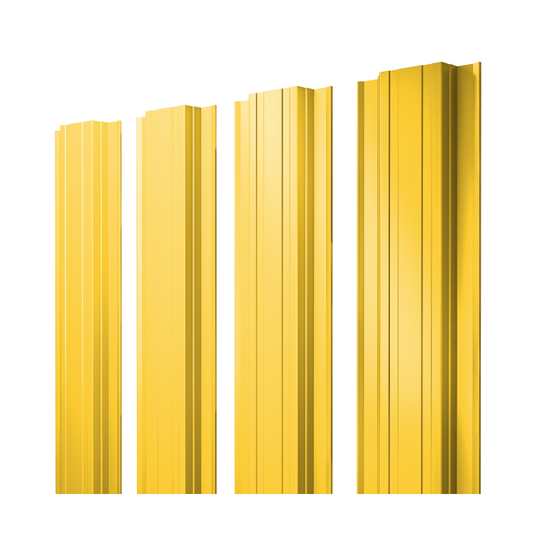 Штакетник Прямоугольный с прямым резом 0,45 PE RAL 1018 цинково-желтый