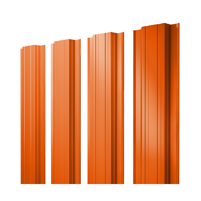 Штакетник Прямоугольный с прямым резом 0,45 PE RAL 2004 оранжевый