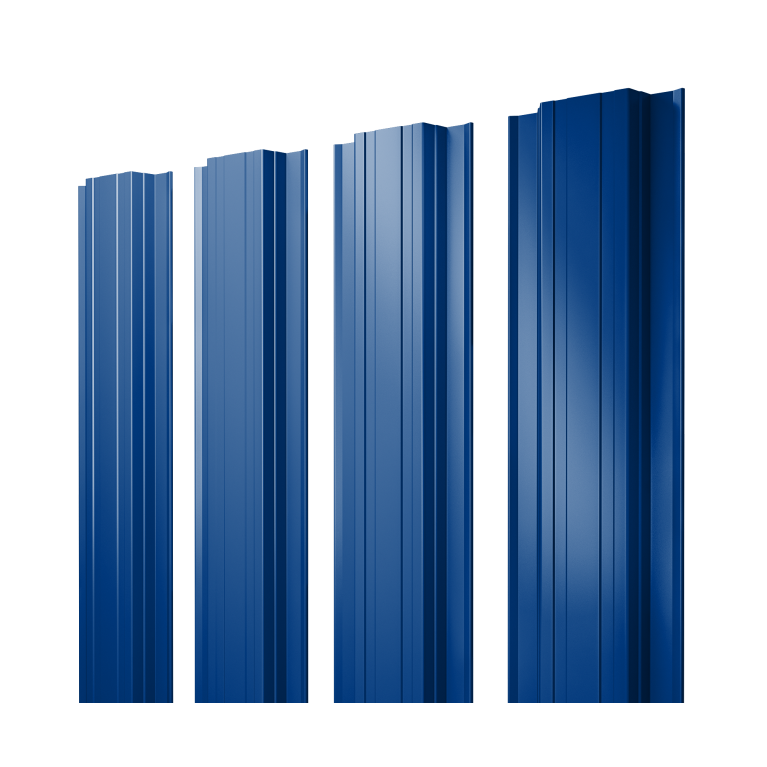 Штакетник Прямоугольный с прямым резом 0,45 PE RAL 5002 ультрамариново-синий