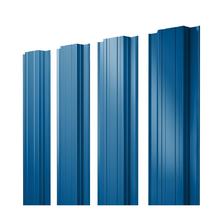 Штакетник Прямоугольный с прямым резом 0,45 PE RAL 5005 сигнальный синий