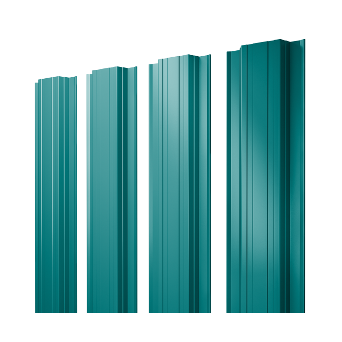 Штакетник Прямоугольный с прямым резом 0,45 PE RAL 5021 водная синь